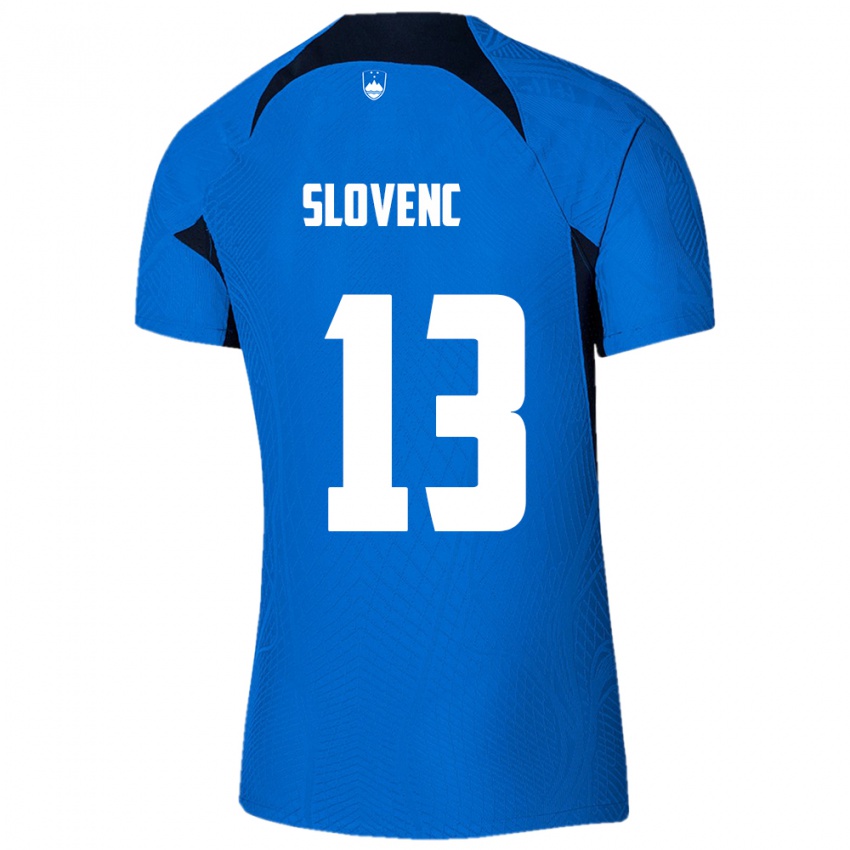 Hombre Camiseta Eslovenia Nejc Slovenc #13 Azul 2ª Equipación 24-26 La Camisa Chile