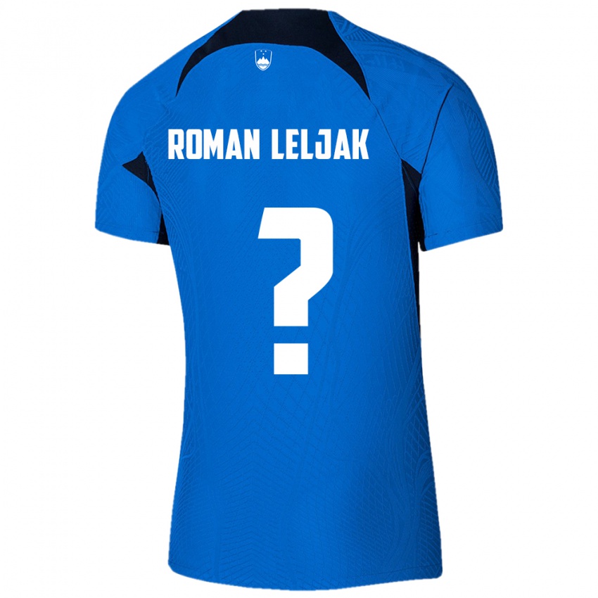 Hombre Camiseta Eslovenia Nejc Roman Leljak #0 Azul 2ª Equipación 24-26 La Camisa Chile