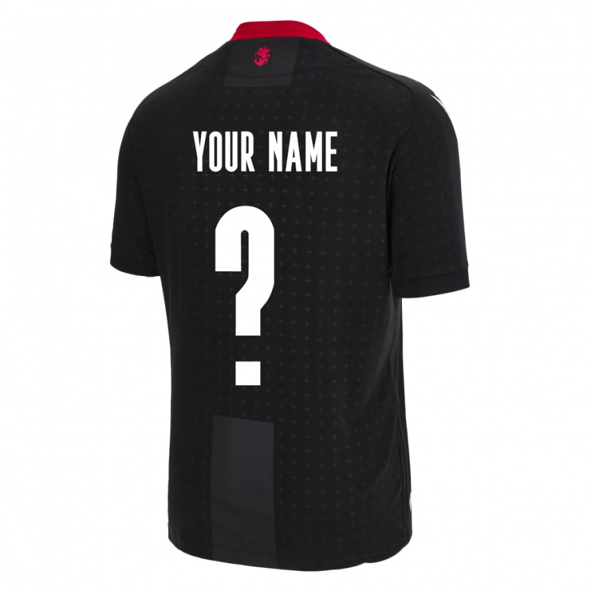 Hombre Camiseta Georgia Su Nombre #0 Negro 2ª Equipación 24-26 La Camisa Chile