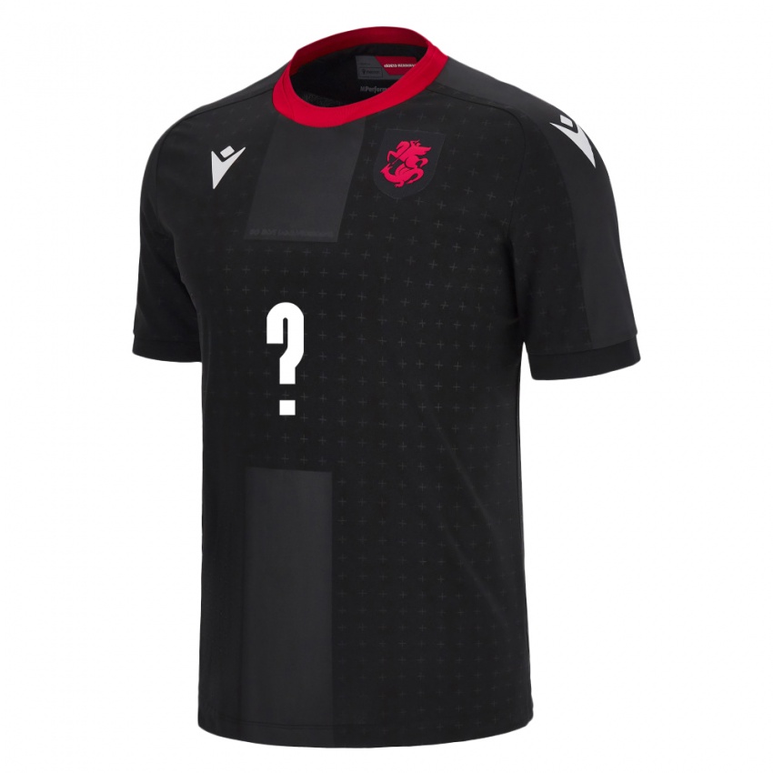 Hombre Camiseta Georgia Luka Khelashvili #0 Negro 2ª Equipación 24-26 La Camisa Chile