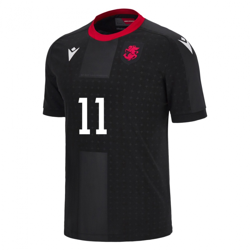 Hombre Camiseta Georgia Jaduli Iobashvili #11 Negro 2ª Equipación 24-26 La Camisa Chile