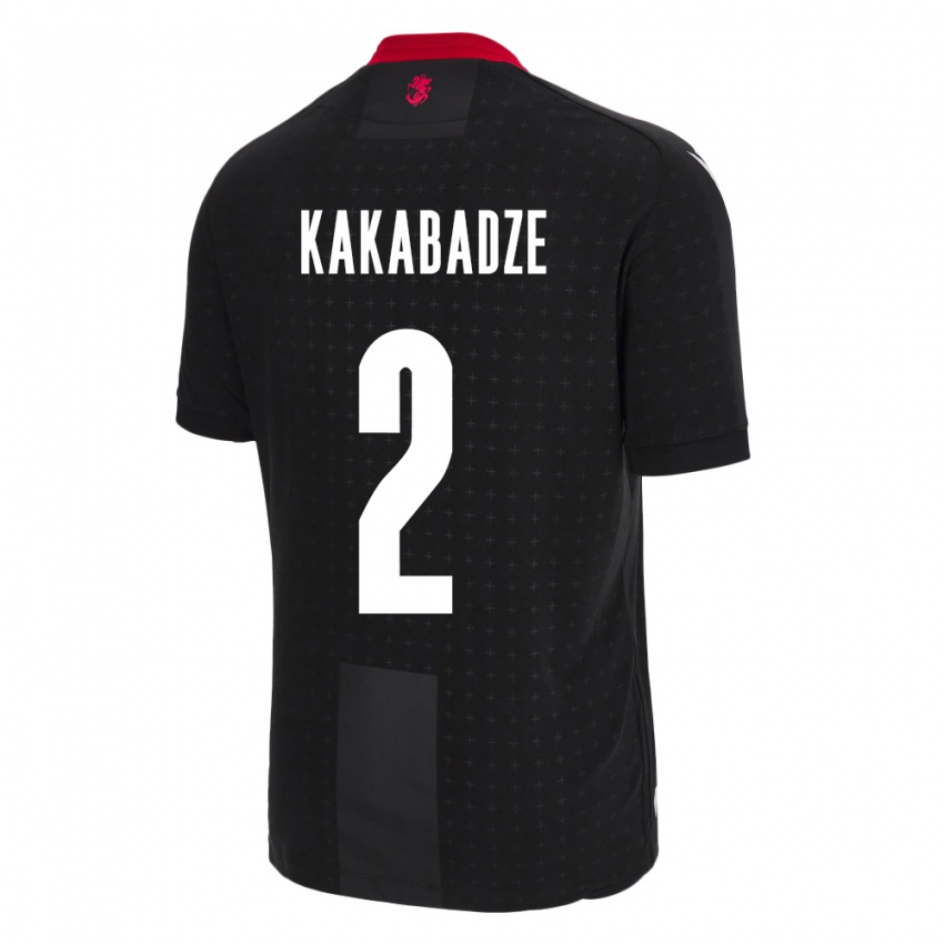 Hombre Camiseta Georgia Otar Kakabadze #2 Negro 2ª Equipación 24-26 La Camisa Chile