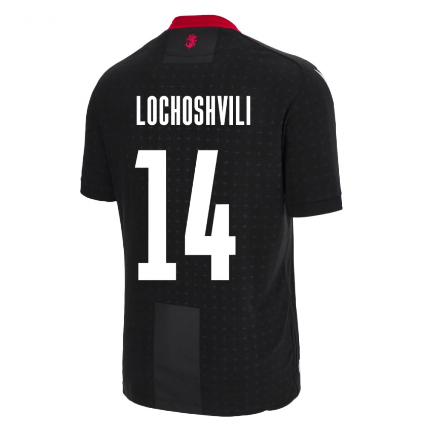 Hombre Camiseta Georgia Luka Lochoshvili #14 Negro 2ª Equipación 24-26 La Camisa Chile