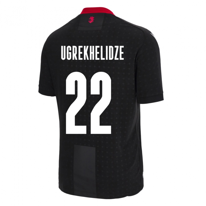 Hombre Camiseta Georgia Nikoloz Ugrekhelidze #22 Negro 2ª Equipación 24-26 La Camisa Chile