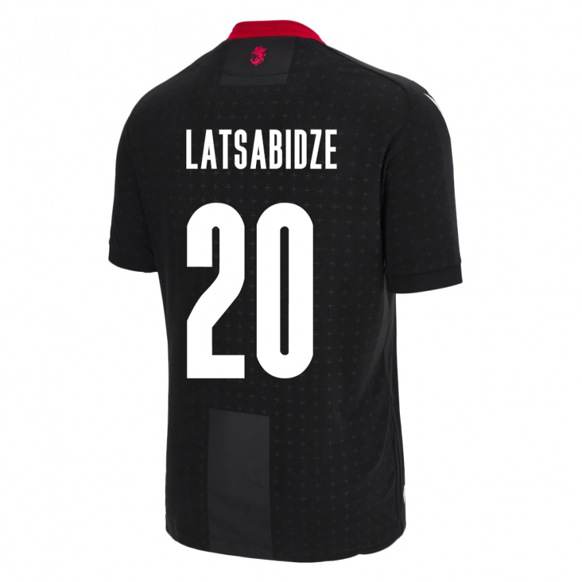 Hombre Camiseta Georgia Luka Latsabidze #20 Negro 2ª Equipación 24-26 La Camisa Chile