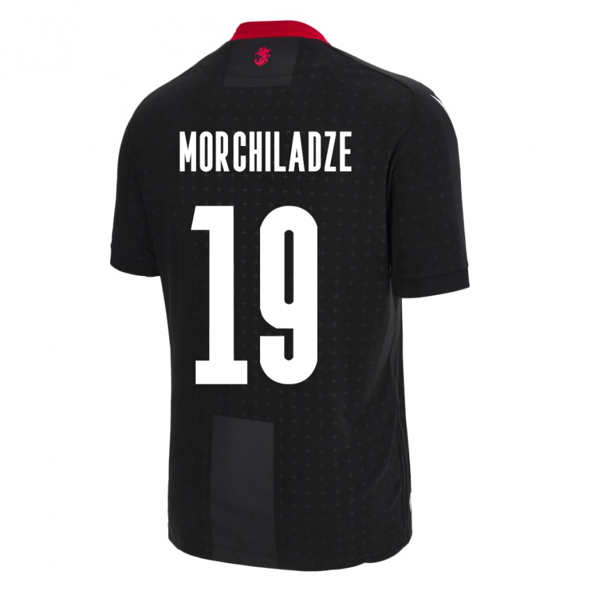 Hombre Camiseta Georgia Tornike Morchiladze #19 Negro 2ª Equipación 24-26 La Camisa Chile