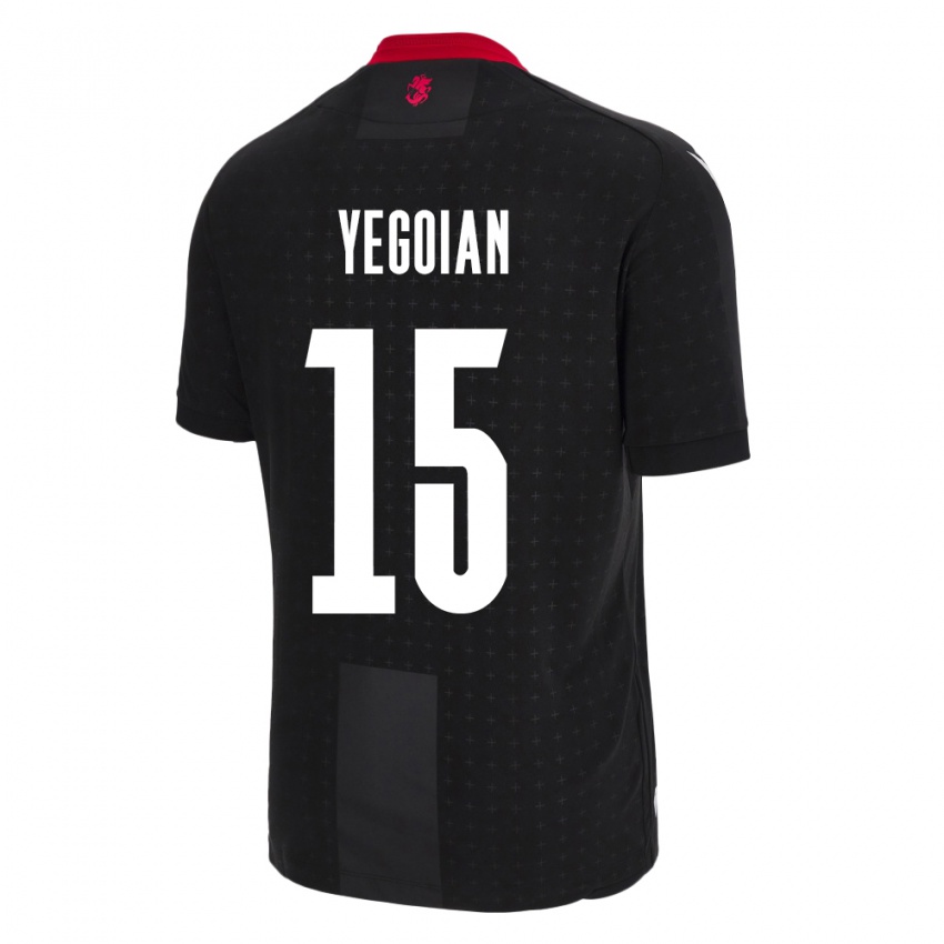 Hombre Camiseta Georgia Irakli Yegoian #15 Negro 2ª Equipación 24-26 La Camisa Chile