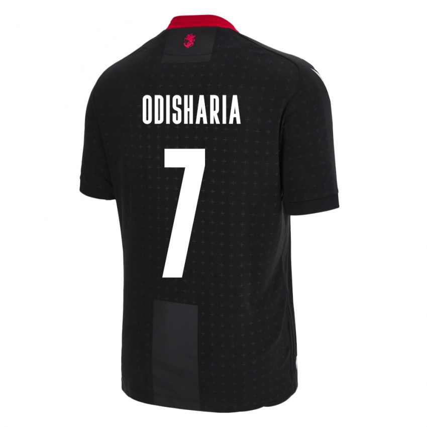 Hombre Camiseta Georgia Lasha Odisharia #7 Negro 2ª Equipación 24-26 La Camisa Chile