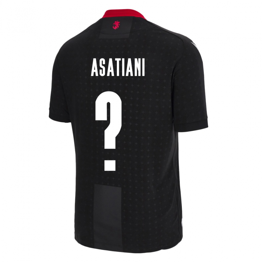 Hombre Camiseta Georgia Davit Asatiani #0 Negro 2ª Equipación 24-26 La Camisa Chile