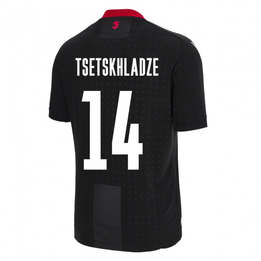 Hombre Camiseta Georgia Nikoloz Tsetskhladze #14 Negro 2ª Equipación 24-26 La Camisa Chile