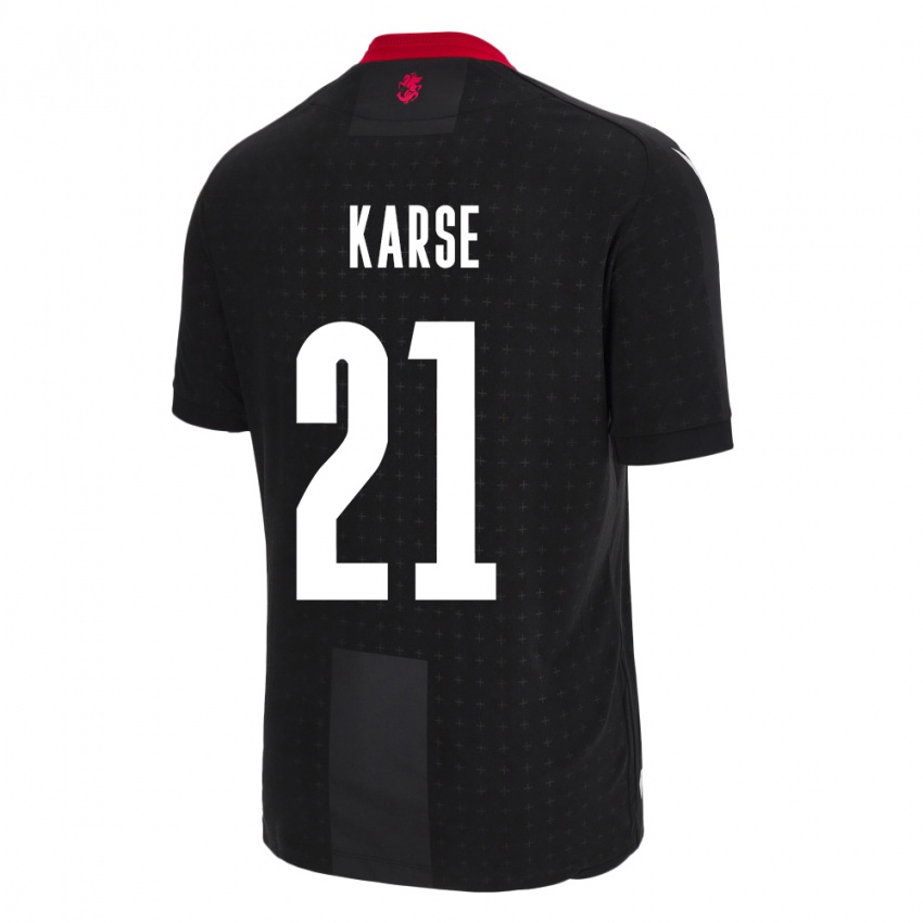 Hombre Camiseta Georgia Karse #21 Negro 2ª Equipación 24-26 La Camisa Chile