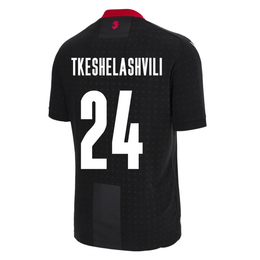 Hombre Camiseta Georgia Amiran Tkeshelashvili #24 Negro 2ª Equipación 24-26 La Camisa Chile