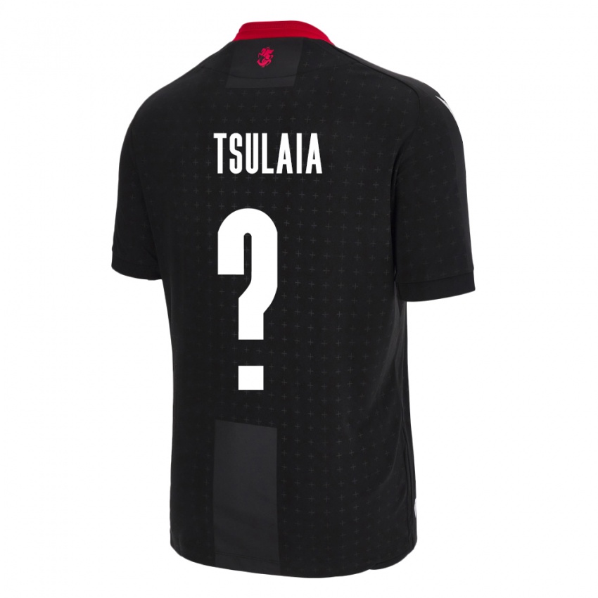 Hombre Camiseta Georgia Luka Tsulaia #0 Negro 2ª Equipación 24-26 La Camisa Chile