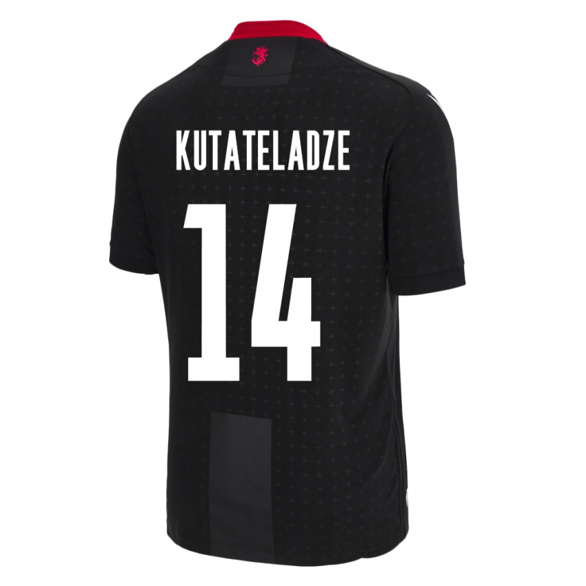 Hombre Camiseta Georgia Alexandre Kutateladze #14 Negro 2ª Equipación 24-26 La Camisa Chile