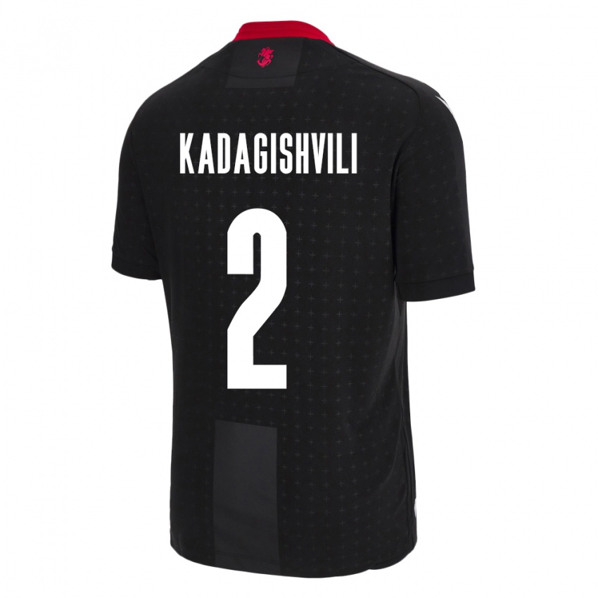 Hombre Camiseta Georgia Gvantsa Kadagishvili #2 Negro 2ª Equipación 24-26 La Camisa Chile