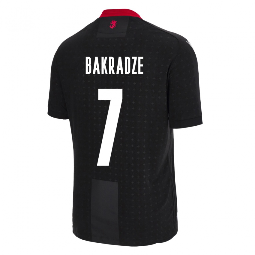 Hombre Camiseta Georgia Teona Bakradze #7 Negro 2ª Equipación 24-26 La Camisa Chile