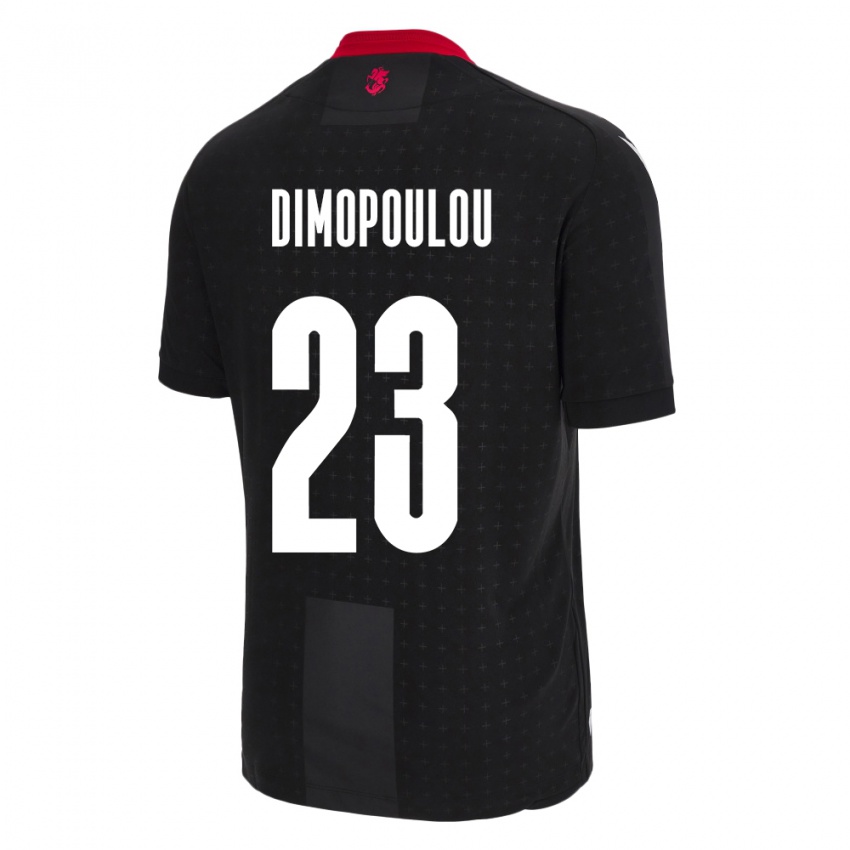 Hombre Camiseta Georgia Salomi Dimopoulou #23 Negro 2ª Equipación 24-26 La Camisa Chile