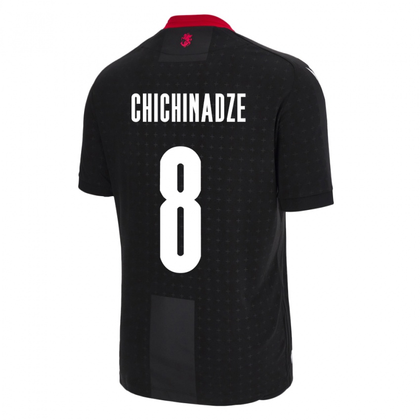 Hombre Camiseta Georgia Lela Chichinadze #8 Negro 2ª Equipación 24-26 La Camisa Chile