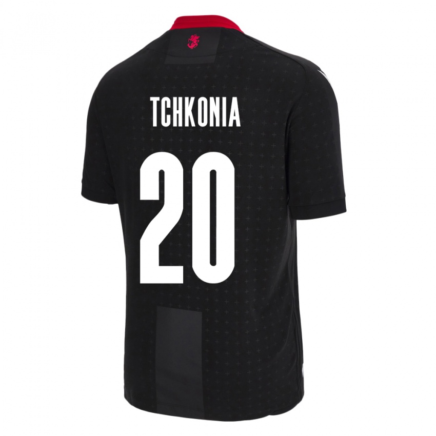 Hombre Camiseta Georgia Khatia Tchkonia #20 Negro 2ª Equipación 24-26 La Camisa Chile