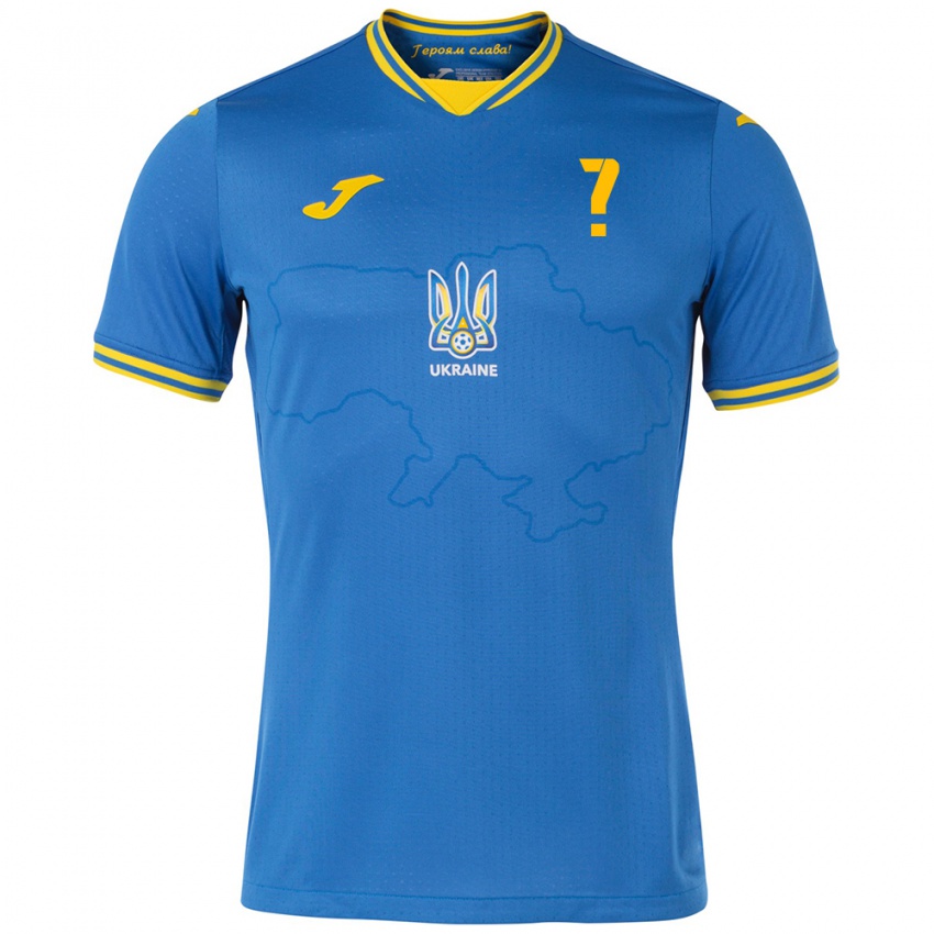 Hombre Camiseta Ucrania Yelyzaveta Molodyuk #0 Azul 2ª Equipación 24-26 La Camisa Chile