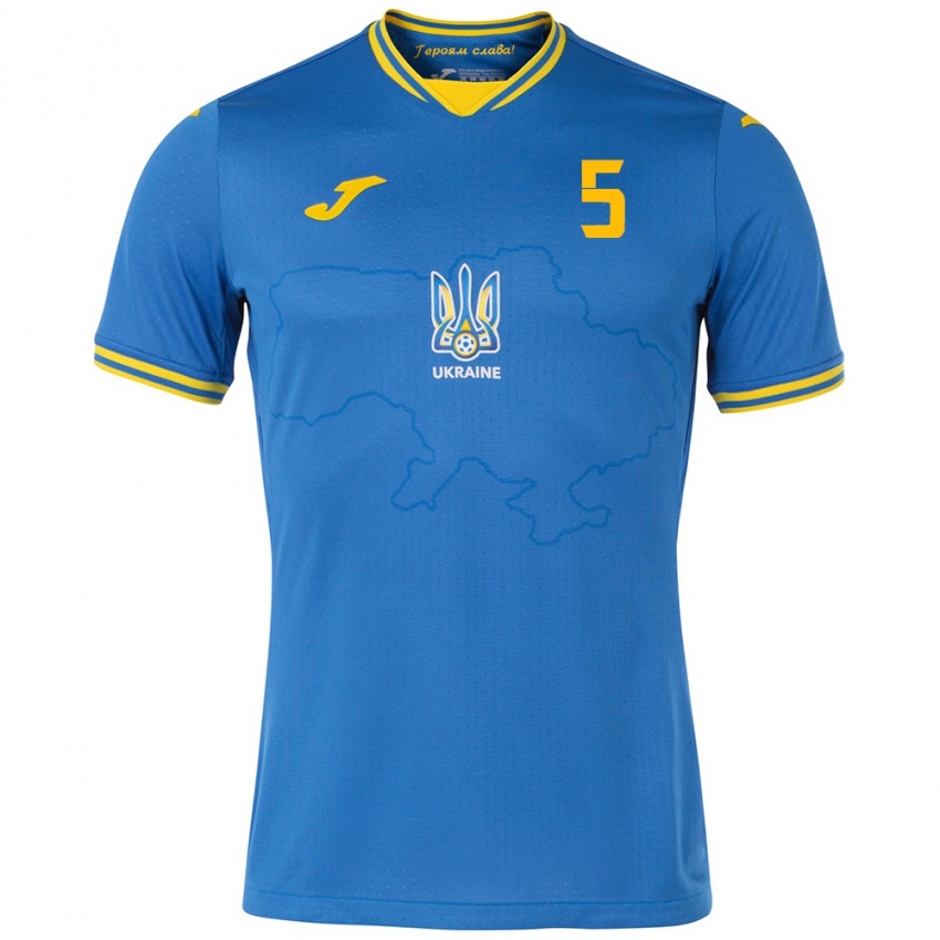 Hombre Camiseta Ucrania Mykola Ogarkov #5 Azul 2ª Equipación 24-26 La Camisa Chile