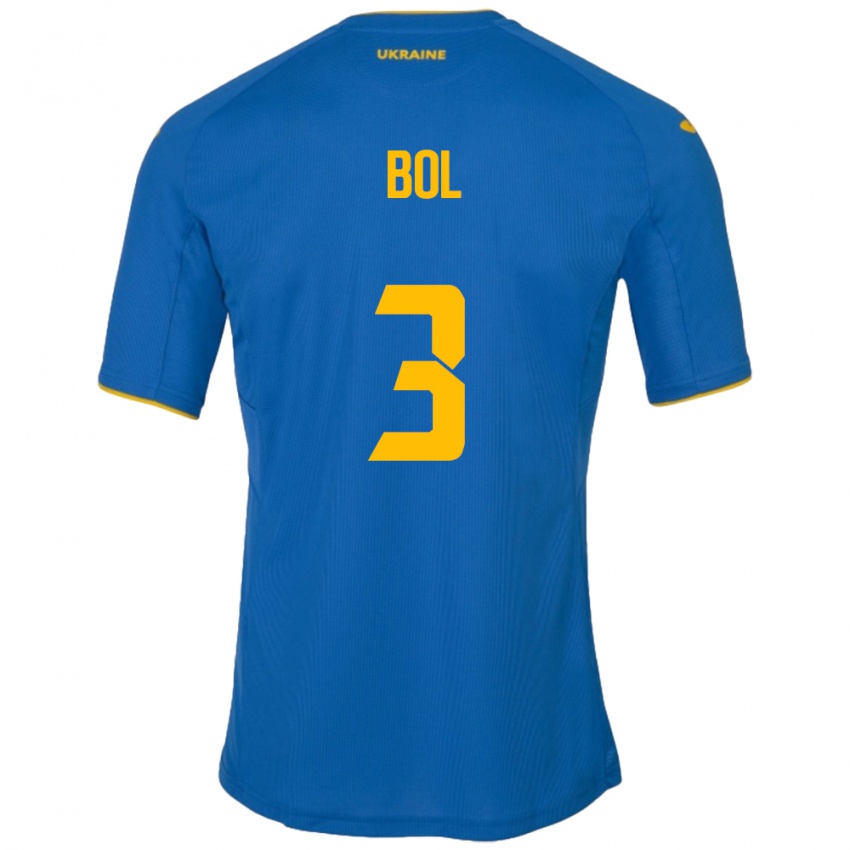 Hombre Camiseta Ucrania Anton Bol #3 Azul 2ª Equipación 24-26 La Camisa Chile