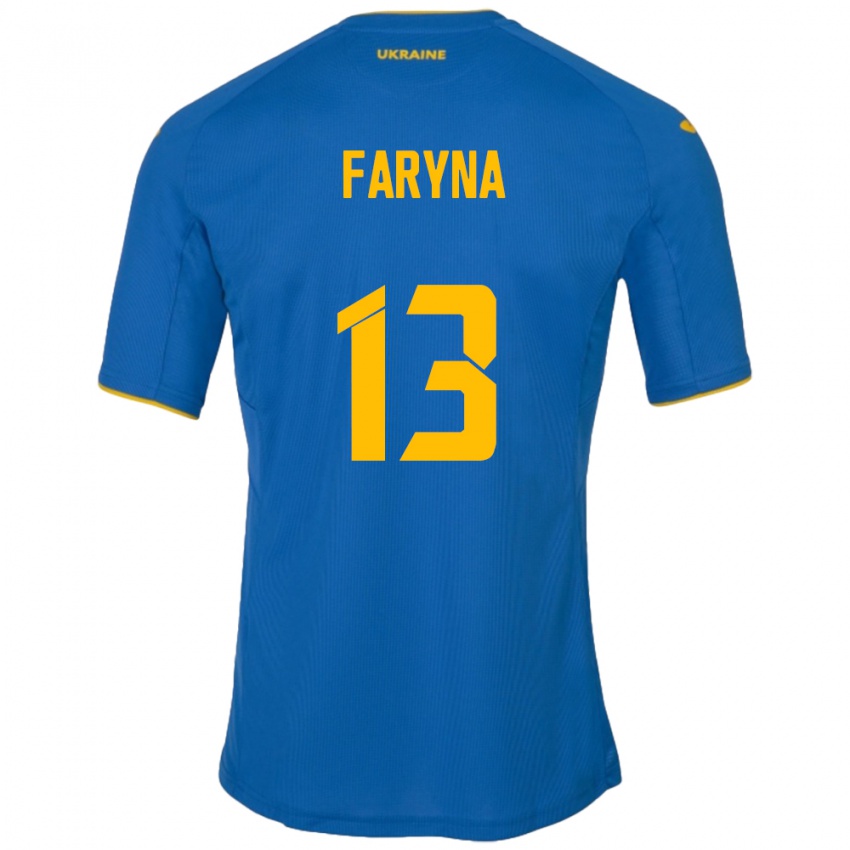 Hombre Camiseta Ucrania Maryan Faryna #13 Azul 2ª Equipación 24-26 La Camisa Chile