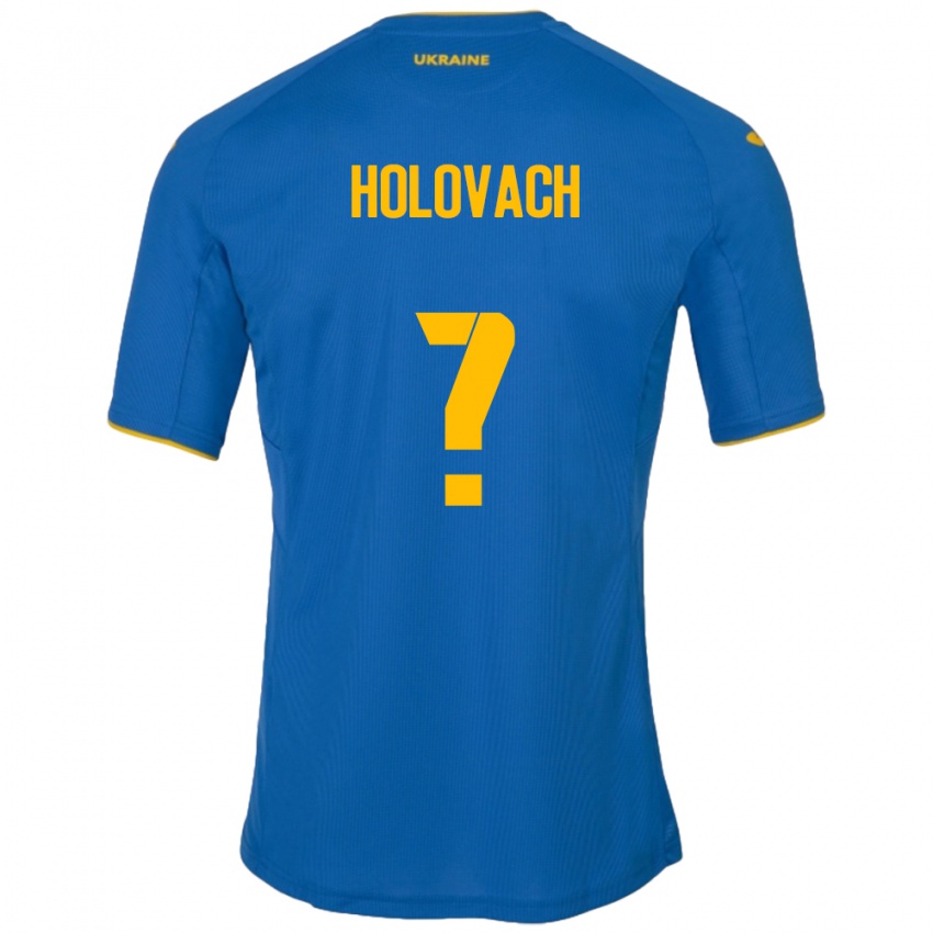 Hombre Camiseta Ucrania Viktoriya Holovach #0 Azul 2ª Equipación 24-26 La Camisa Chile