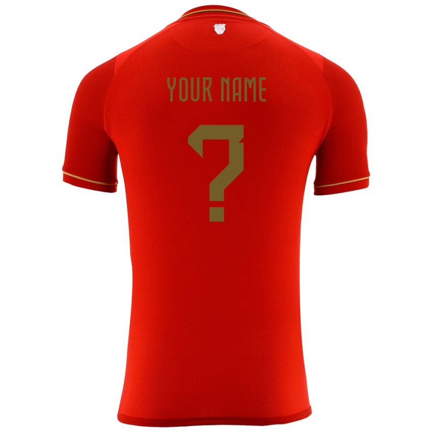 Hombre Camiseta Bolivia Su Nombre #0 Rojo 2ª Equipación 24-26 La Camisa Chile