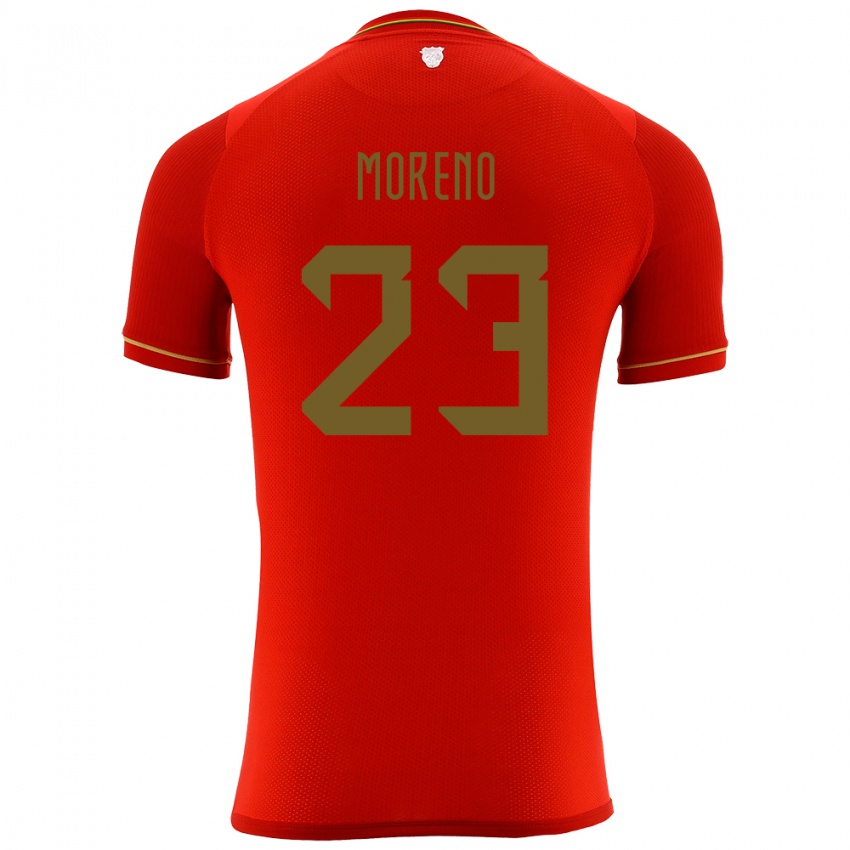Hombre Camiseta Bolivia Leonel Moreno #23 Rojo 2ª Equipación 24-26 La Camisa Chile