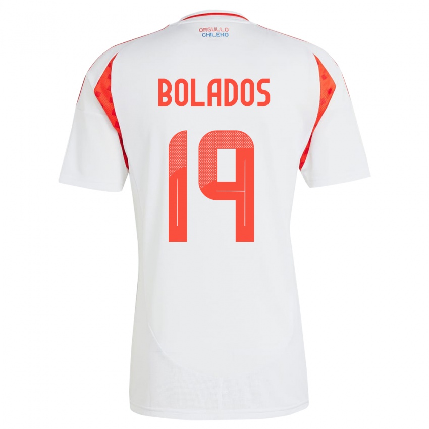 Hombre Camiseta Chile Marcos Bolados #19 Blanco 2ª Equipación 24-26 La Camisa Chile