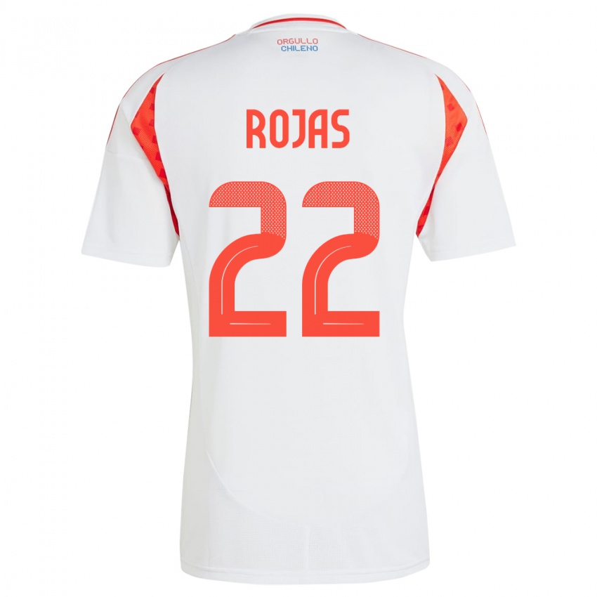 Hombre Camiseta Chile Jeyson Rojas #22 Blanco 2ª Equipación 24-26 La Camisa Chile