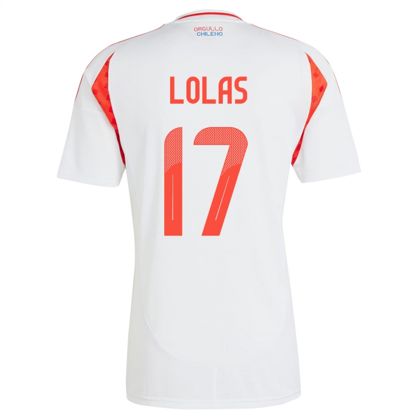 Hombre Camiseta Chile Manuel Lolas #17 Blanco 2ª Equipación 24-26 La Camisa Chile