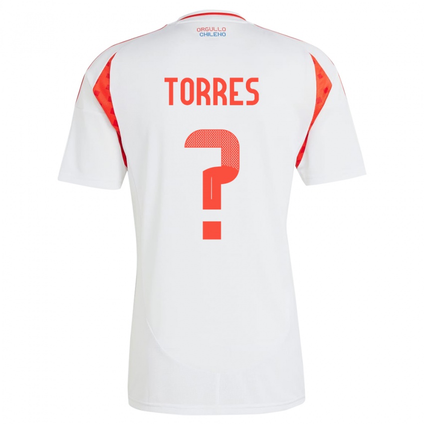 Hombre Camiseta Chile Bruno Torres #0 Blanco 2ª Equipación 24-26 La Camisa Chile