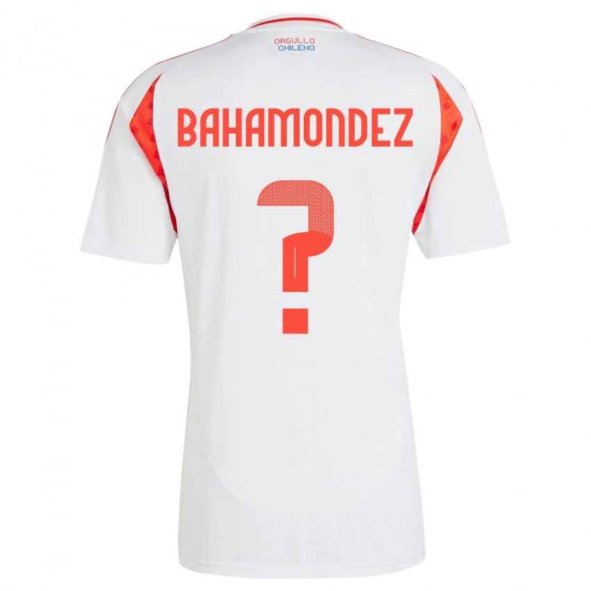 Hombre Camiseta Chile Taizo Bahamondez #0 Blanco 2ª Equipación 24-26 La Camisa Chile