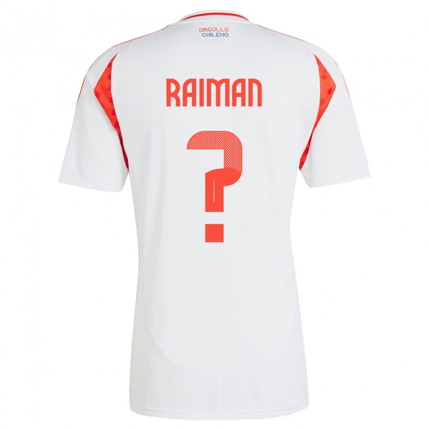 Hombre Camiseta Chile Nicolás Raimán #0 Blanco 2ª Equipación 24-26 La Camisa Chile