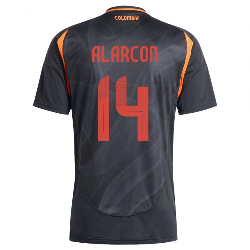 Hombre Camiseta Colombia Andrés Alarcón #14 Negro 2ª Equipación 24-26 La Camisa Chile