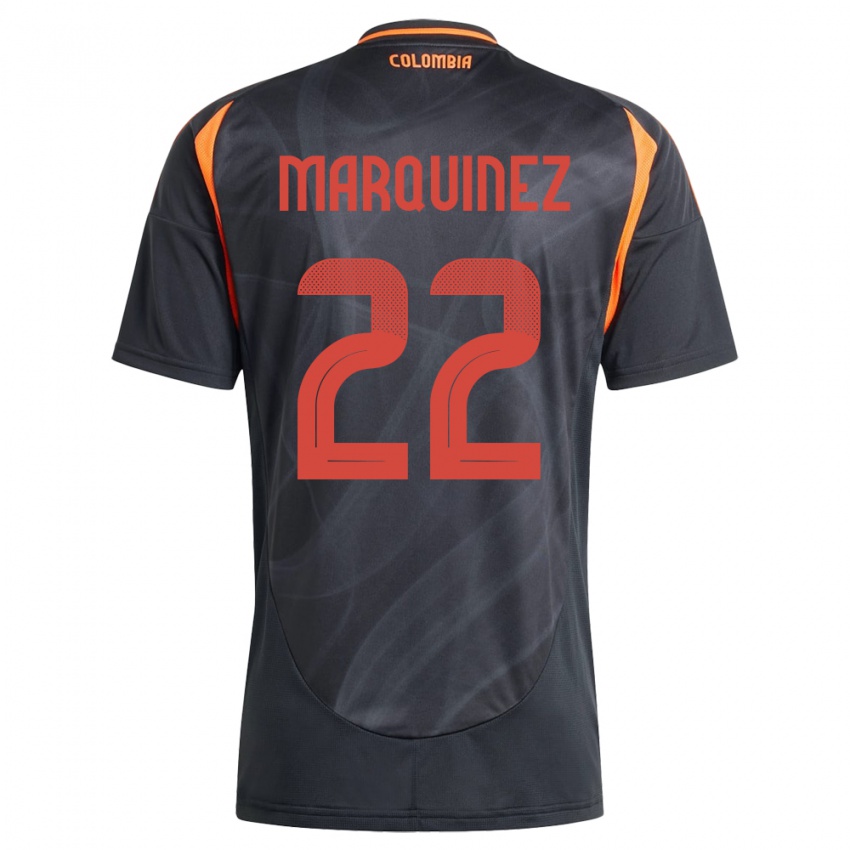 Hombre Camiseta Colombia Luis Marquinez #22 Negro 2ª Equipación 24-26 La Camisa Chile