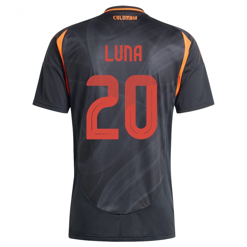 Hombre Camiseta Colombia Daniel Luna #20 Negro 2ª Equipación 24-26 La Camisa Chile