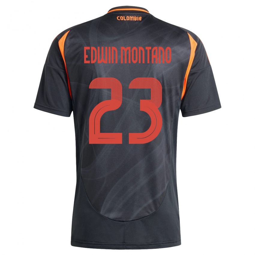 Hombre Camiseta Colombia John Edwin Montaño #23 Negro 2ª Equipación 24-26 La Camisa Chile