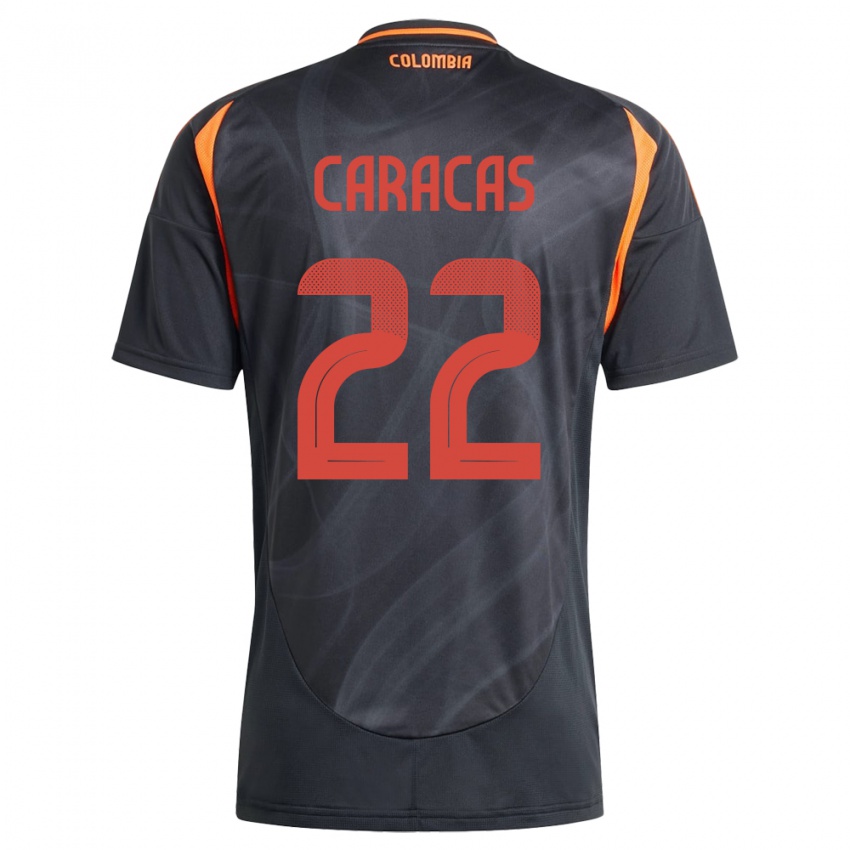 Hombre Camiseta Colombia Daniela Caracas #22 Negro 2ª Equipación 24-26 La Camisa Chile