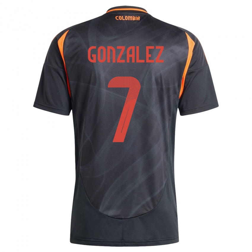 Hombre Camiseta Colombia Celis González #7 Negro 2ª Equipación 24-26 La Camisa Chile