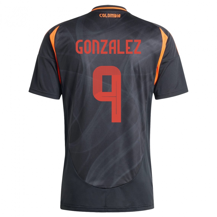 Hombre Camiseta Colombia Manuela González #9 Negro 2ª Equipación 24-26 La Camisa Chile