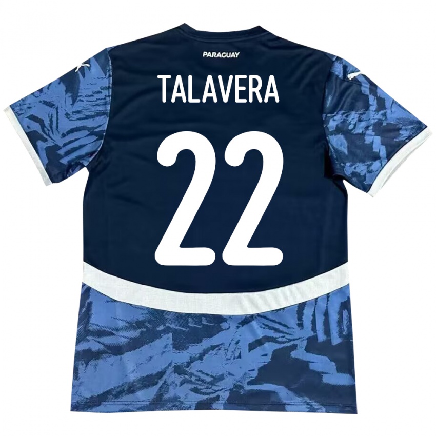 Hombre Camiseta Paraguay Javier Talavera #22 Azul 2ª Equipación 24-26 La Camisa Chile