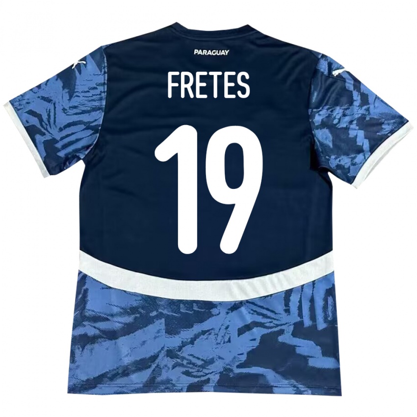 Hombre Camiseta Paraguay Alexis Fretes #19 Azul 2ª Equipación 24-26 La Camisa Chile