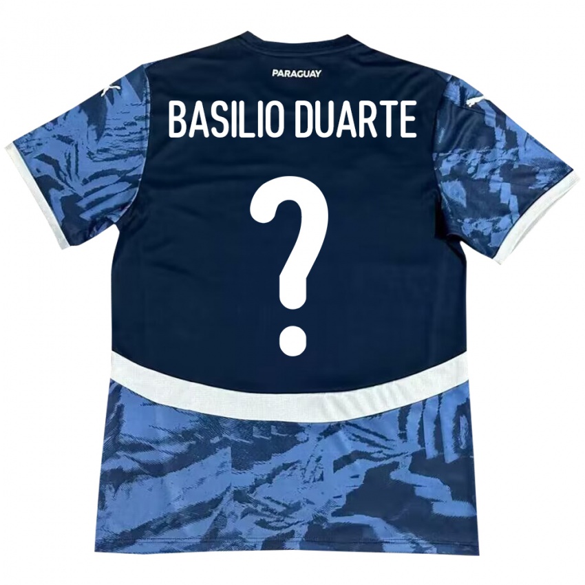 Hombre Camiseta Paraguay Basilio Duarte #0 Azul 2ª Equipación 24-26 La Camisa Chile