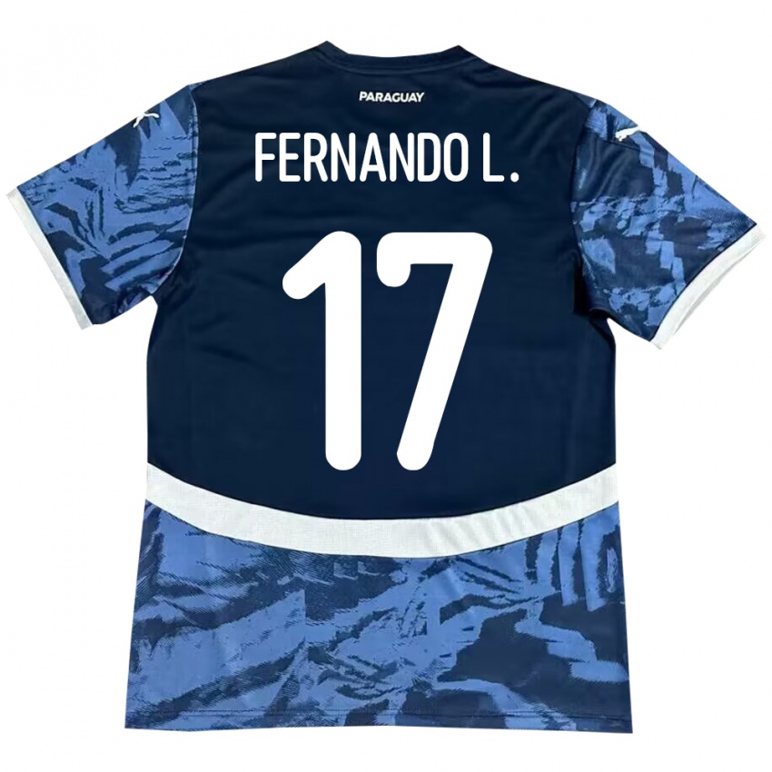 Hombre Camiseta Paraguay Fernando Leguizamón #17 Azul 2ª Equipación 24-26 La Camisa Chile