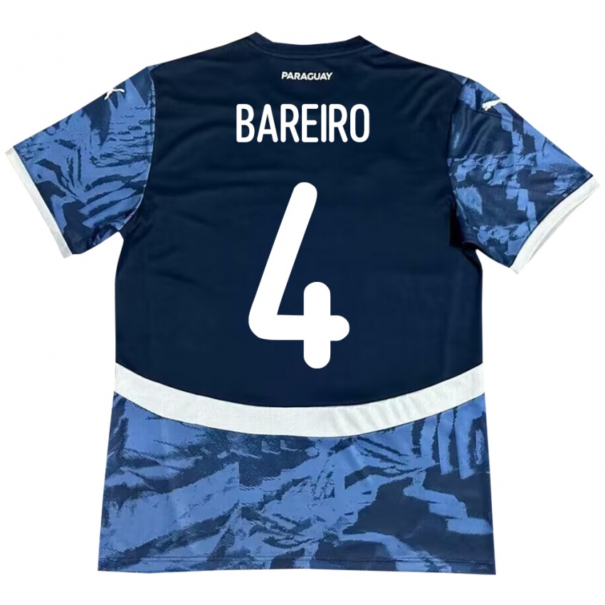 Hombre Camiseta Paraguay Daysy Bareiro #4 Azul 2ª Equipación 24-26 La Camisa Chile