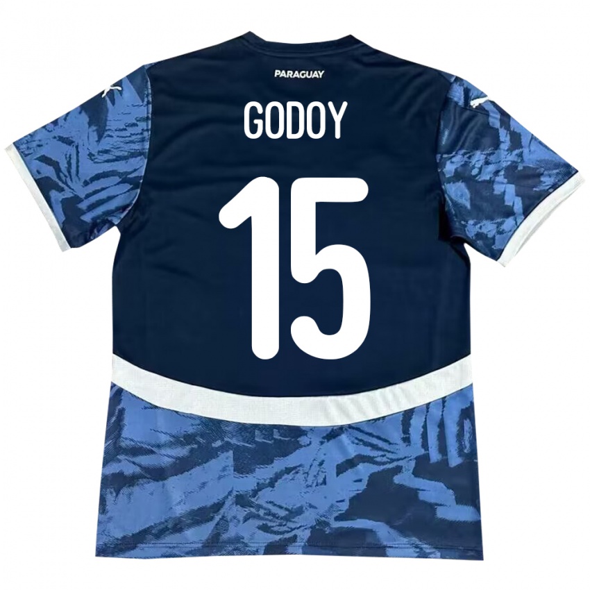 Hombre Camiseta Paraguay Fanny Godoy #15 Azul 2ª Equipación 24-26 La Camisa Chile