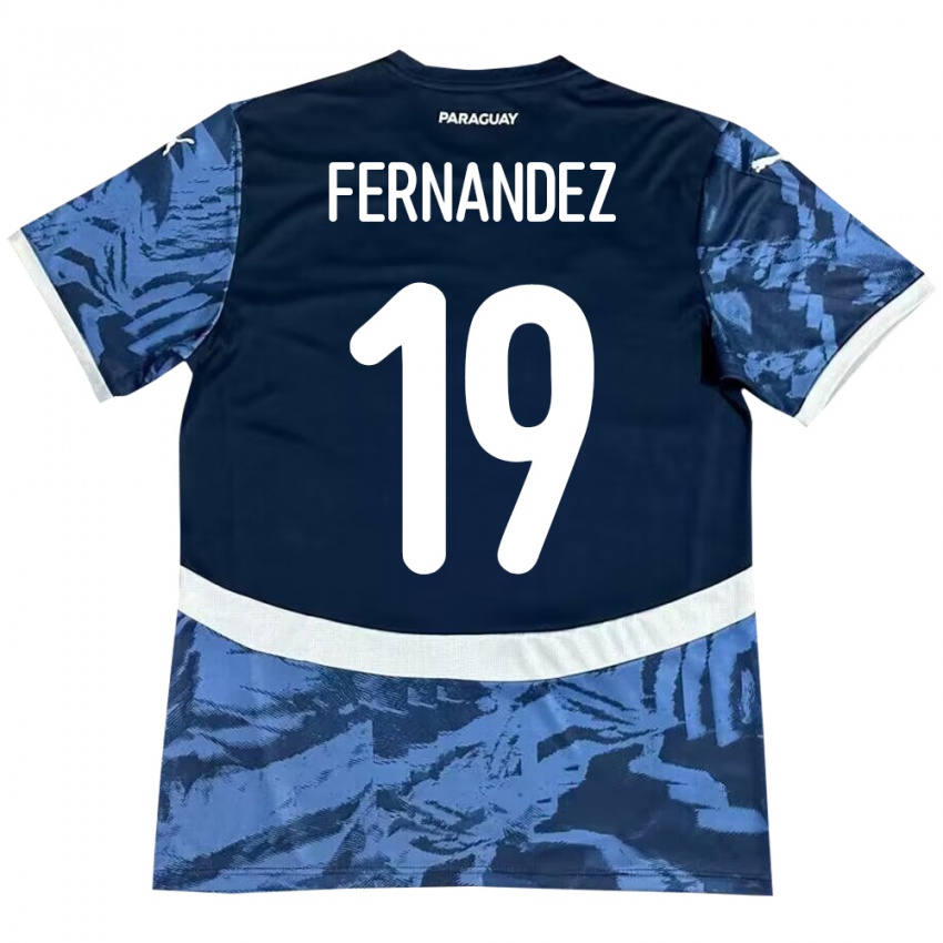 Hombre Camiseta Paraguay Rebeca Fernández #19 Azul 2ª Equipación 24-26 La Camisa Chile